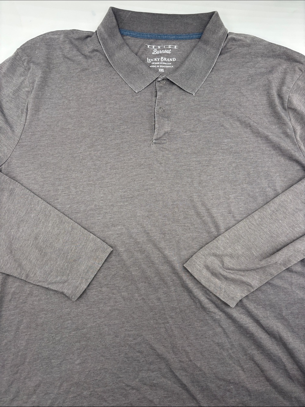 Lucky Brand Venice Burnout Long Sleeve Polo Shirt